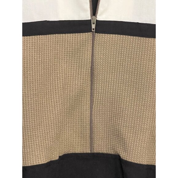NWT VTG Men's Store Sears L Color block Short Sleeve Polo Zipper Ribbed Texture - Picture 7 of 16